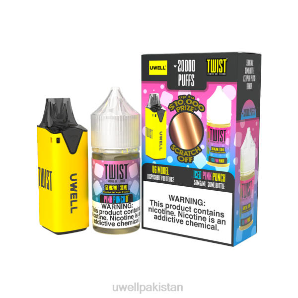 UWELL E Cigarette - UWELL V6 ڈسپوزایبل ڈیوائس + ڈیڈیز ویپر 30 ملی لیٹر جوس - کولیب بنڈل 6042217 clr: yellow/flv: honeydew melon chew 50mg