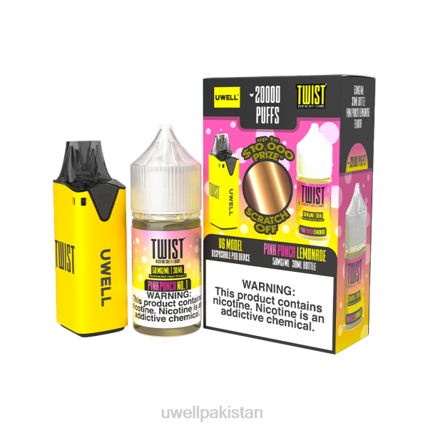 UWELL E Cigarette - UWELL V6 ڈسپوزایبل ڈیوائس + ڈیڈیز ویپر 30 ملی لیٹر جوس - کولیب بنڈل 6042217 clr: yellow/flv: honeydew melon chew 50mg