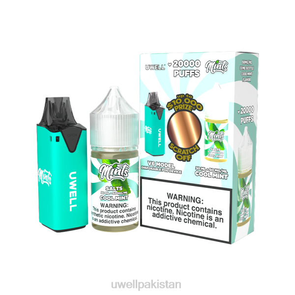 UWELL E Cigarette - UWELL V6 ڈسپوزایبل ڈیوائس + ڈیڈیز ویپر 30 ملی لیٹر جوس - کولیب بنڈل 6042217 clr: yellow/flv: honeydew melon chew 50mg