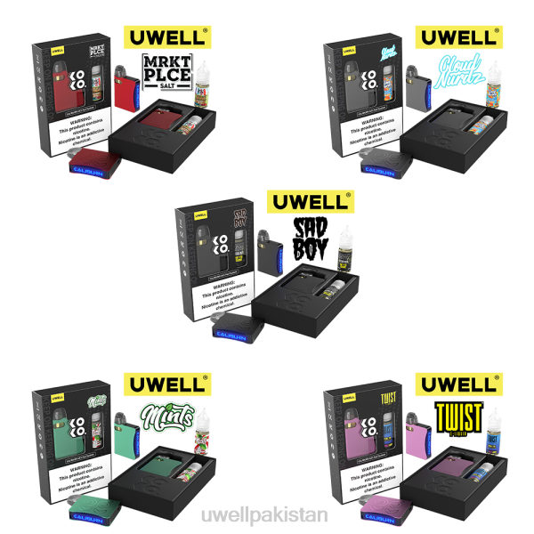 UWELL E Cigarette - UWELL CALIBURN AK3 kit + a3s 0.8ohm pods (x2) + والد کے بخارات 10ml نمکیات 50mg 6042247 crl: grey/flv: بلیو رسبری آڑو